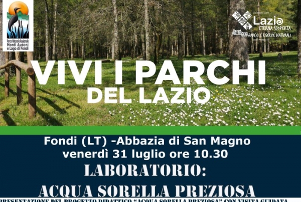 “ACQUA SORELLA PREZIOSA”. INCONTRO SUL TEMA DELLE SORGENTI, DEL RISPARMIO E DEL RIUSO IDRICO.